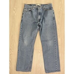 Levis 505 Jeans Mens 36x32 Blue Regular Straight Mid Rise Light Wash Y2K